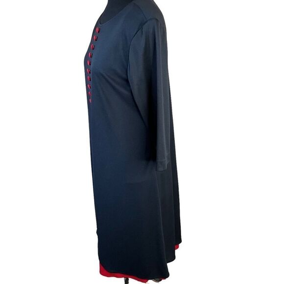 WESTSIDE Clothing Company Dress Size 8P Navy Blue and Red Vintage 1980's - Picture 12 of 14